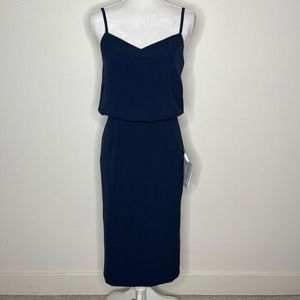 Dress The Population Alondra Blue Dress NWT Size Small Spaghetti Straps Blouson